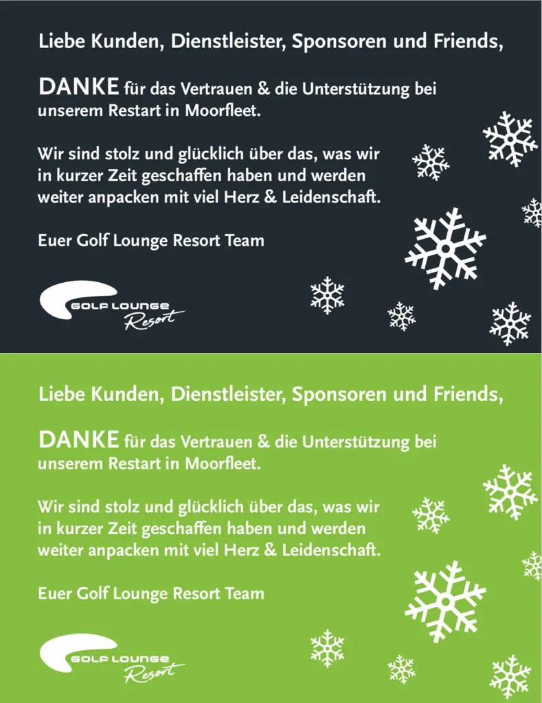 Thank You Card Golf Lounge Hamburg Partners