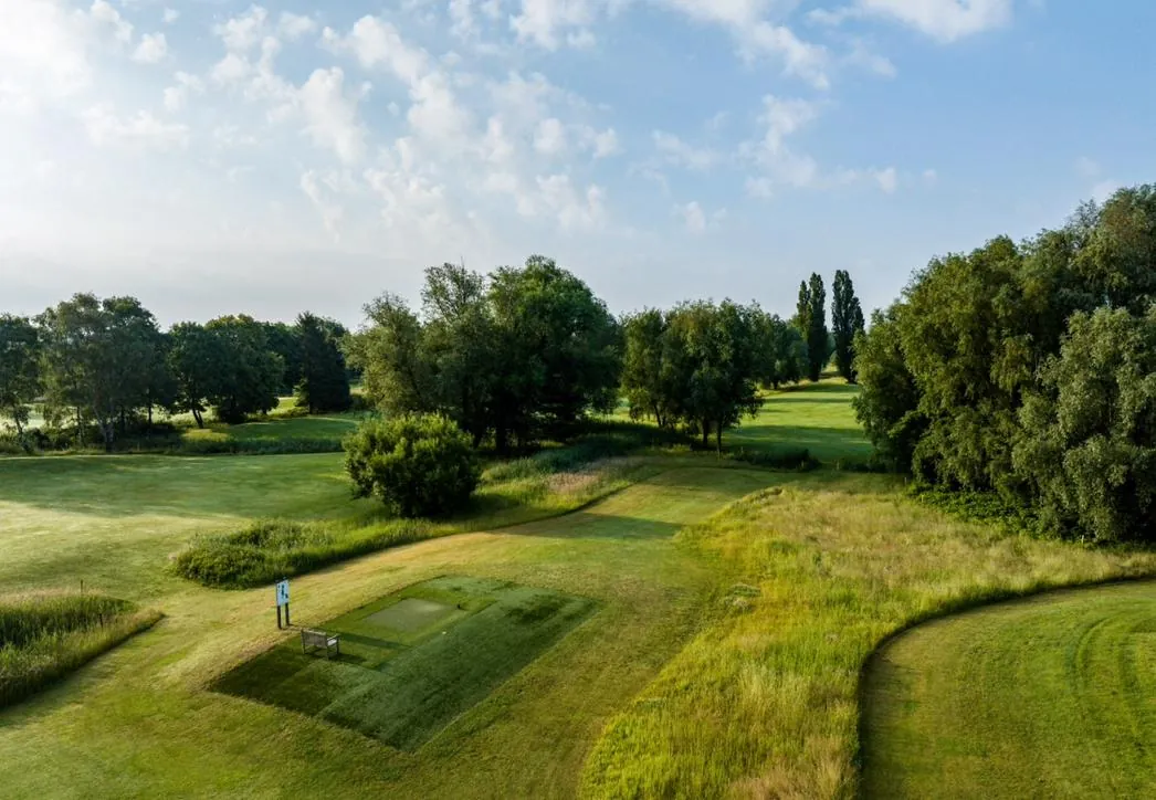 Idyllic golf course at Golf Lounge Hamburg in spring