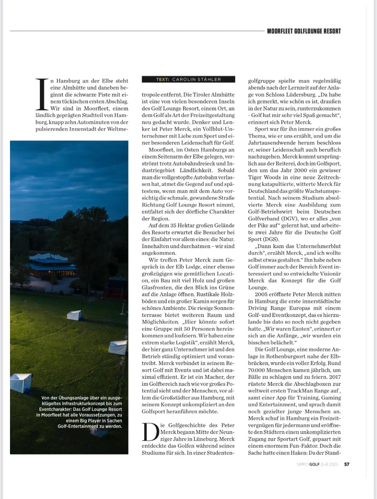 Golf Lounge Hamburg - Einblick in die Driving Range